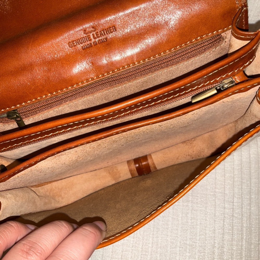 GENUINE LEATHER MADE IN ITALY CROSSBODY BAG - Picture 12 of 15